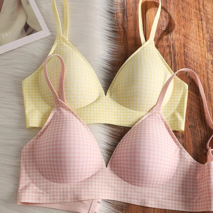 Everyday Wireless Bra for Set Women Seamless Cool Summer Bralette Thin Push Up Gather Small Chest Breathable T-Shirt Bra MOYISU