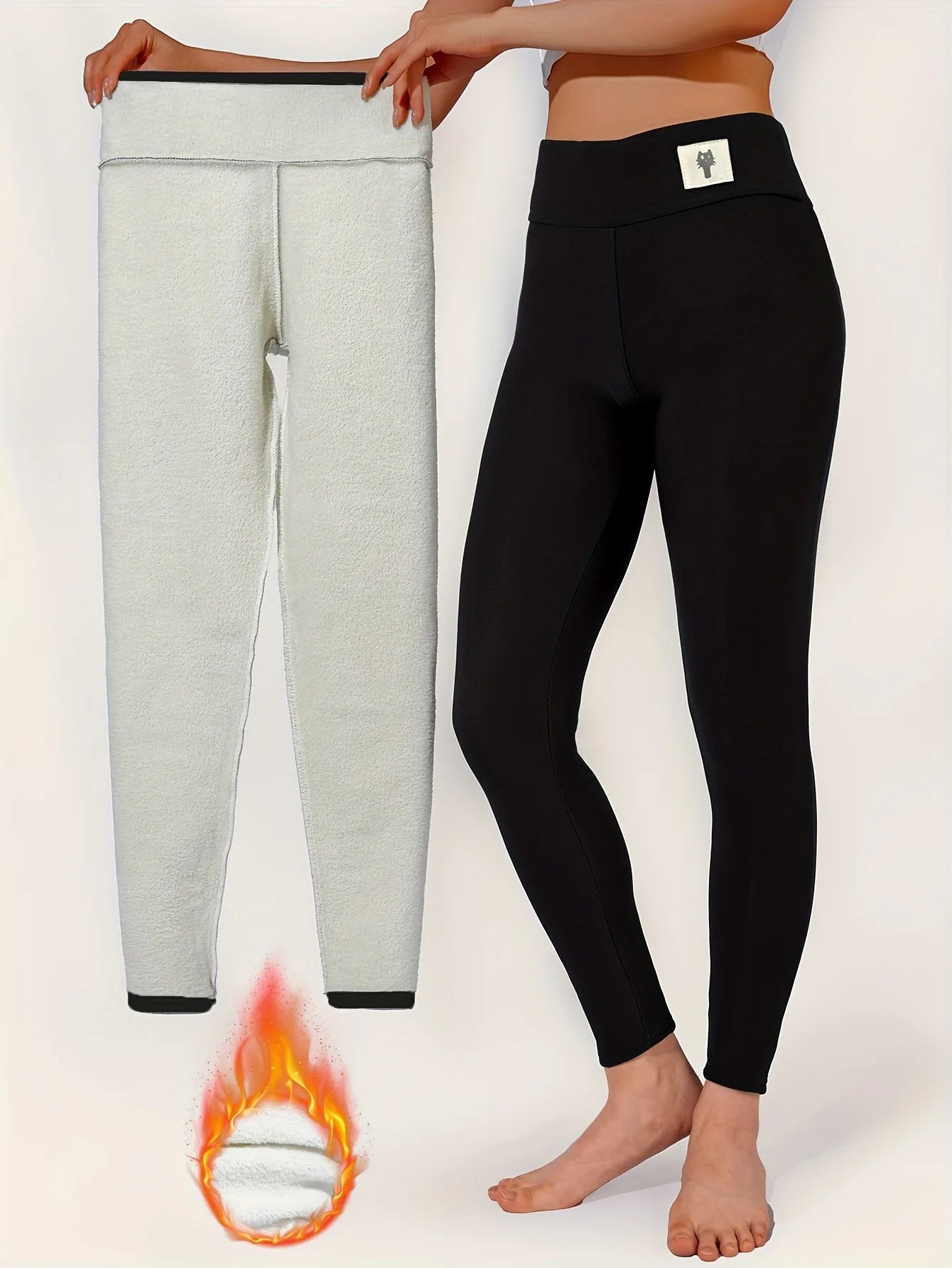 Winter Thicken Warm Leggings Women Lamb Cashmere Joggers High Waist Fleece Elastic Tights Warm Tights Pants Slim Velvet Legging