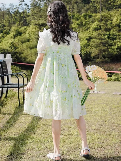 Princess Dress Little Girl Floral Dress 3-year-old Clothes Girls Casual Dresses 11 12 Years Cotton Linen From 10 Fashion Costume