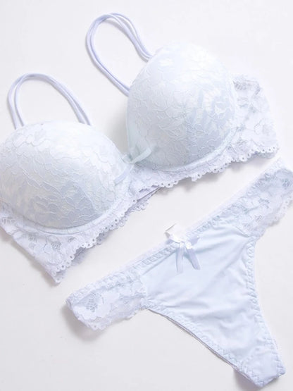 High quality Deep V Sexy  Push up Bra set Floral Embroidery Lace Women Underwear set Bra and Panties 34 36 38 40 42 BCD