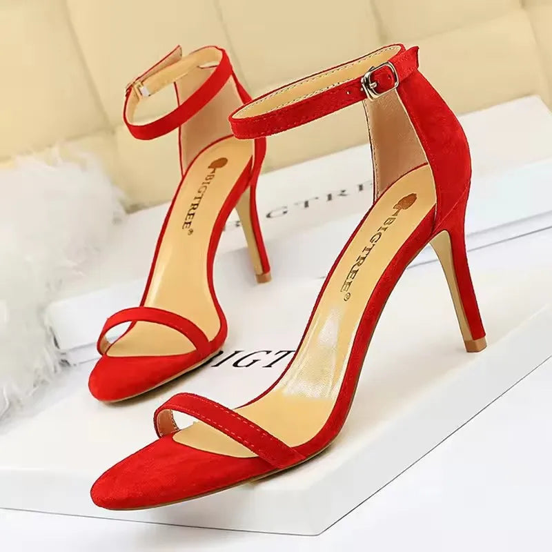 BIGTREE Shoes Super High Heels Suede Women Heels Open Toe Woman Pumps Sexy Party Shoes Stiletto Heels Summer Women Sandals 2026