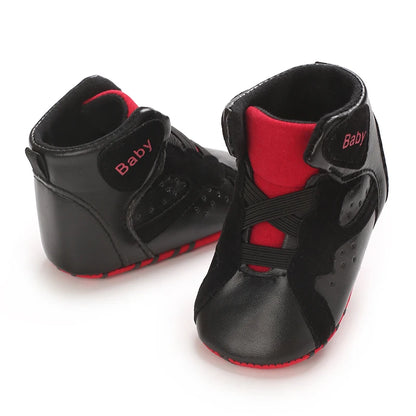 0-18M Baby ShoesHigh Top Soft Soled PU Casual Shoes ForMen And Women Newborn Walking Shoes Baby's First Pair Of Walking Shoes
