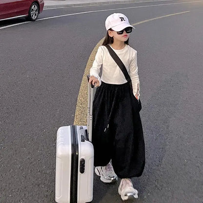 2026 New Girls' Harem Pants Autumn Kids' Stylish Loose Casual Lantern Pants Spring Autumn