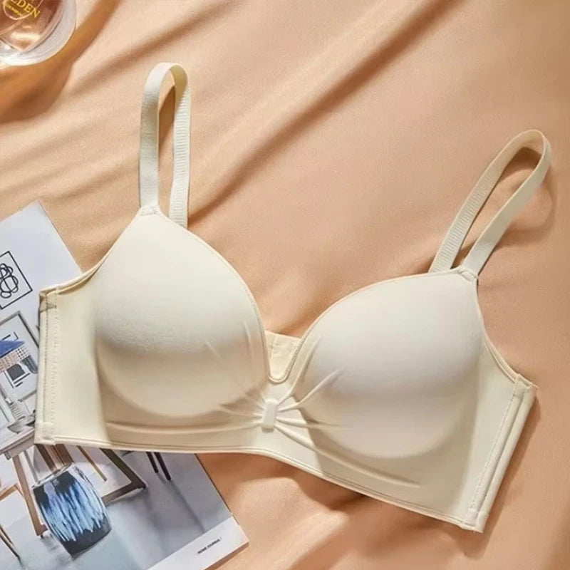 12CM Extreme Push-Up Wireless Bra for AB Cup Lift Gather Anti-Sagging Side Smoothing Seamless T-Shirt Bra for Small Bust