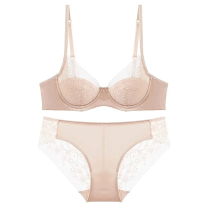 Wedding Dress Bra Set Women Red Birth Year Small Bust Soft Underwire Gathered Thin Lingerie Underwear Suit S-XL Fashion New