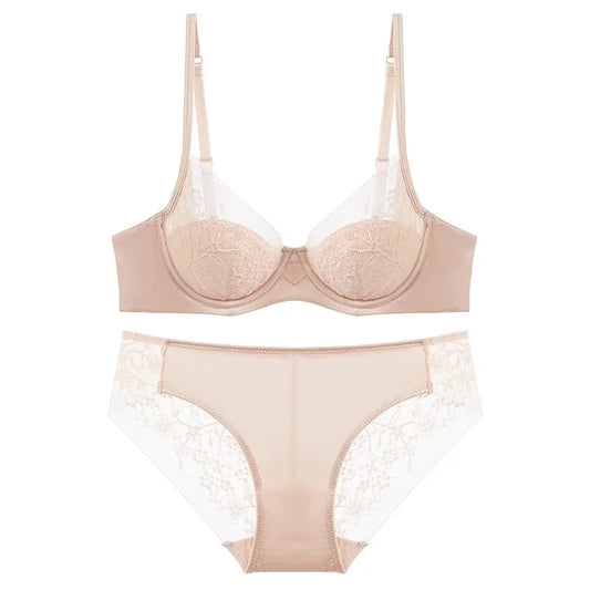Wedding Dress Bra Set Women Red Birth Year Small Bust Soft Underwire Gathered Thin Lingerie Underwear Suit S-XL Fashion New