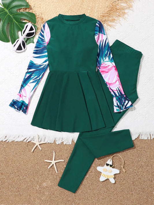 2026 Girls Swimsuit Long Sleeve Beach Dress & Pants Kids Swimwear Female Children's Bathers Bathing Swimming Swim Suit Beachwear