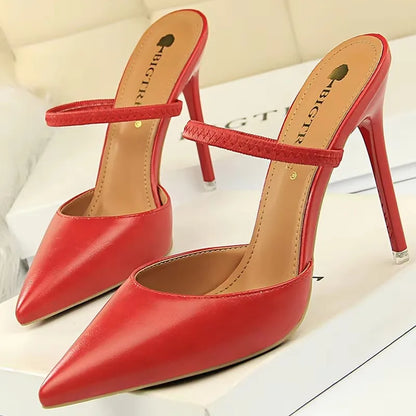 BIGTREE Shoes Sandals Women 2026 Summer High Heels Slippers Pu Heeled Sandals Stiletto Ladies Shoes Fashion Female Shoes Pumps