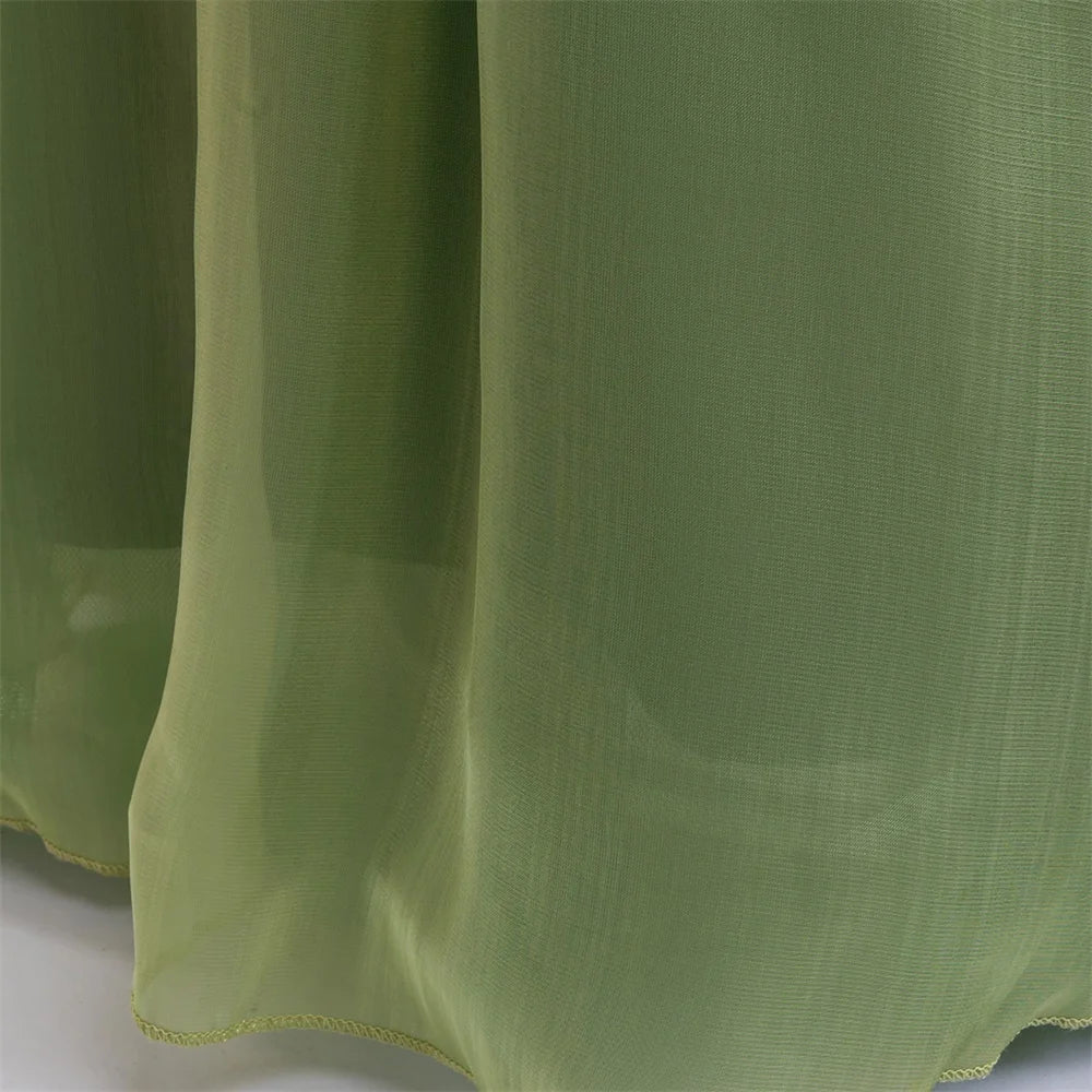 Girl Green Anna Princess Gown Kids Flower Embroidery Party Dress Girls Summer Daily Holiday Clothes Children Fashion Costumes