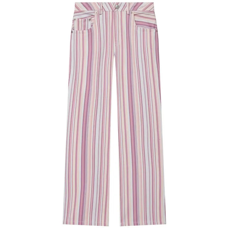 HXAO Striped Jeans For Woman Summer Low Landing Jeans Wide Leg Straight Baggy Denim Pants Chic Casual Streetwear Long Trousers