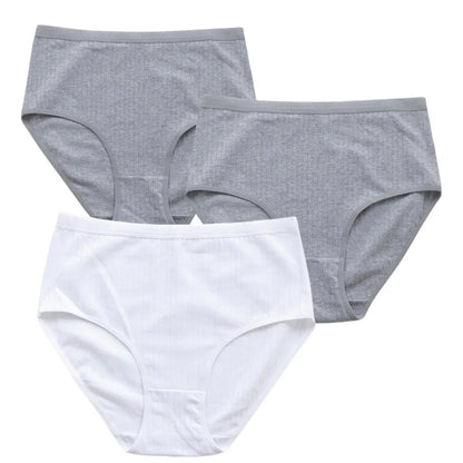 3Pcs/Set Women High Waist Panties Cotton Briefs Tummy Control Underwear Sexy Lingerie Breathable Full-Coverage Underpants S-XXL