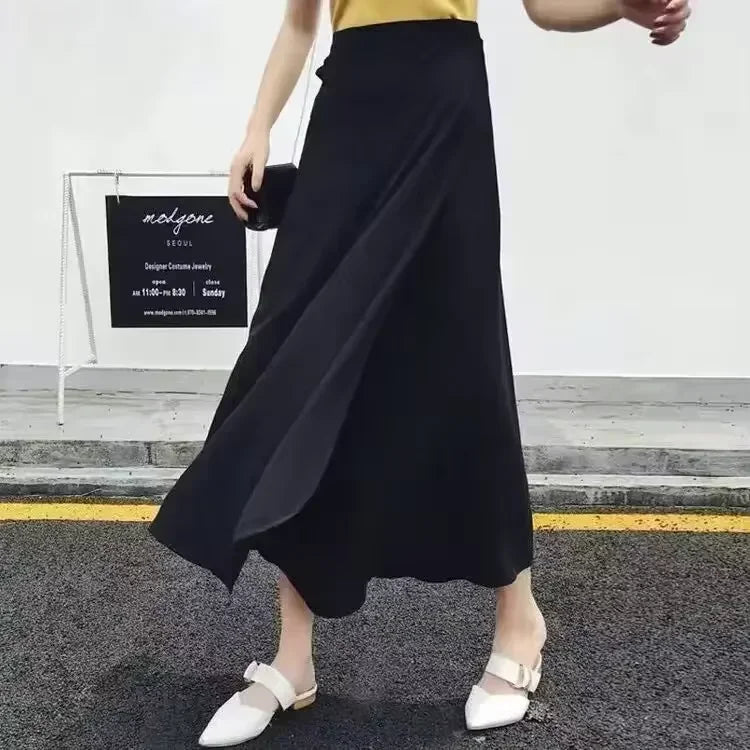 Summer Beach Floral Skirt for Women Cotton High Waist Wrap Maxi Skirt Long with Side Slit & Tie Detail Boho Style Design