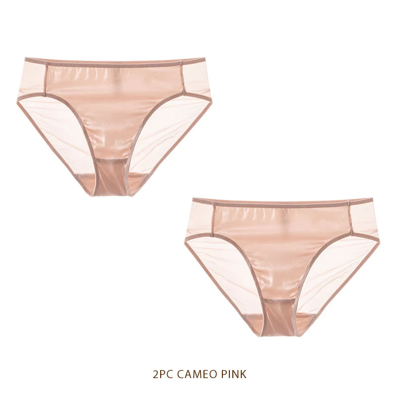 SuyaDream Women Panties 100% Natural silk Lining Meshes Briefs Underwear Health Underpants 2023 New Everyday wear Intimates