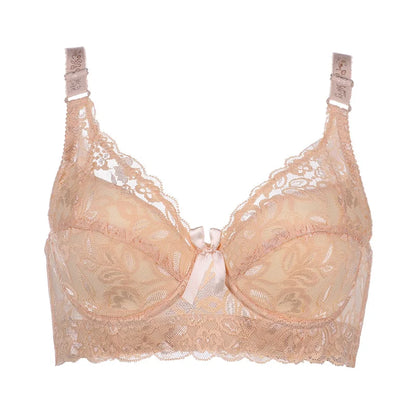 Hot Full cup thin underwear small bra plus size undewire adjustable lace Women's bra breast cover B C D Large size Lace Bras