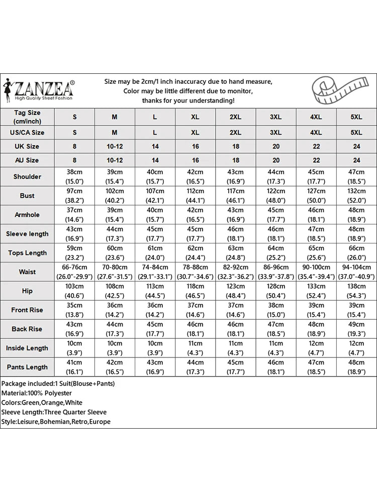 ZANZEA Summer Elegant V Neck 3/4 Sleeve Blouse Short Sets 2PCS Women Outfits Casual Holiday Matching Sets Fashion Work Tracksuit