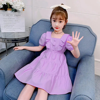 Summer Solid Color Elementary School Dress 7 To 8 Year Old Girl Clothes Girls Kids Dresses Princess Korean Reviews Many Student