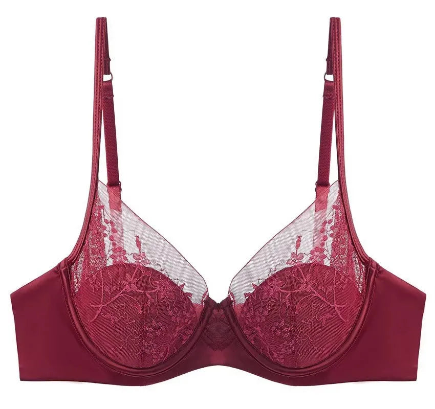 Wedding Dress Bra Set Women Red Birth Year Small Bust Soft Underwire Gathered Thin Lingerie Underwear Suit S-XL Fashion New