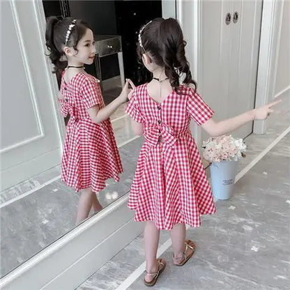 Plaid Princess Dress Summer Dresses for Girl From 8 To 12 Years Old Kids Girls Luxury 2025 Clothes Elegant 7 Year Puffy Party 11