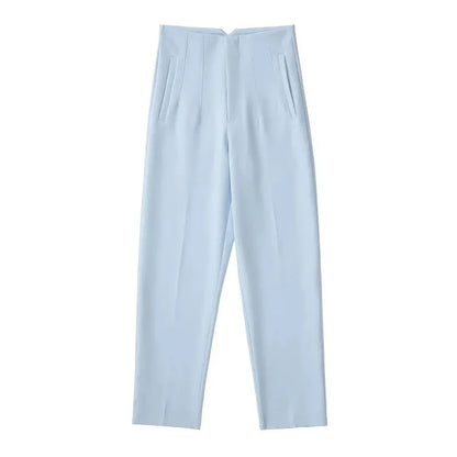 2024 Woman Solid Trouser High Waist Slim Zipper Fly Long Pants Female Wild Commute Office Lady Woman Pencil Pant Street