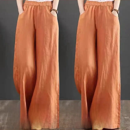 High Waist Wide Leg Pants Women's Casual Loose Cotton Linen Spring Summer Long Trousers Large Size Comfortable Drapey Style