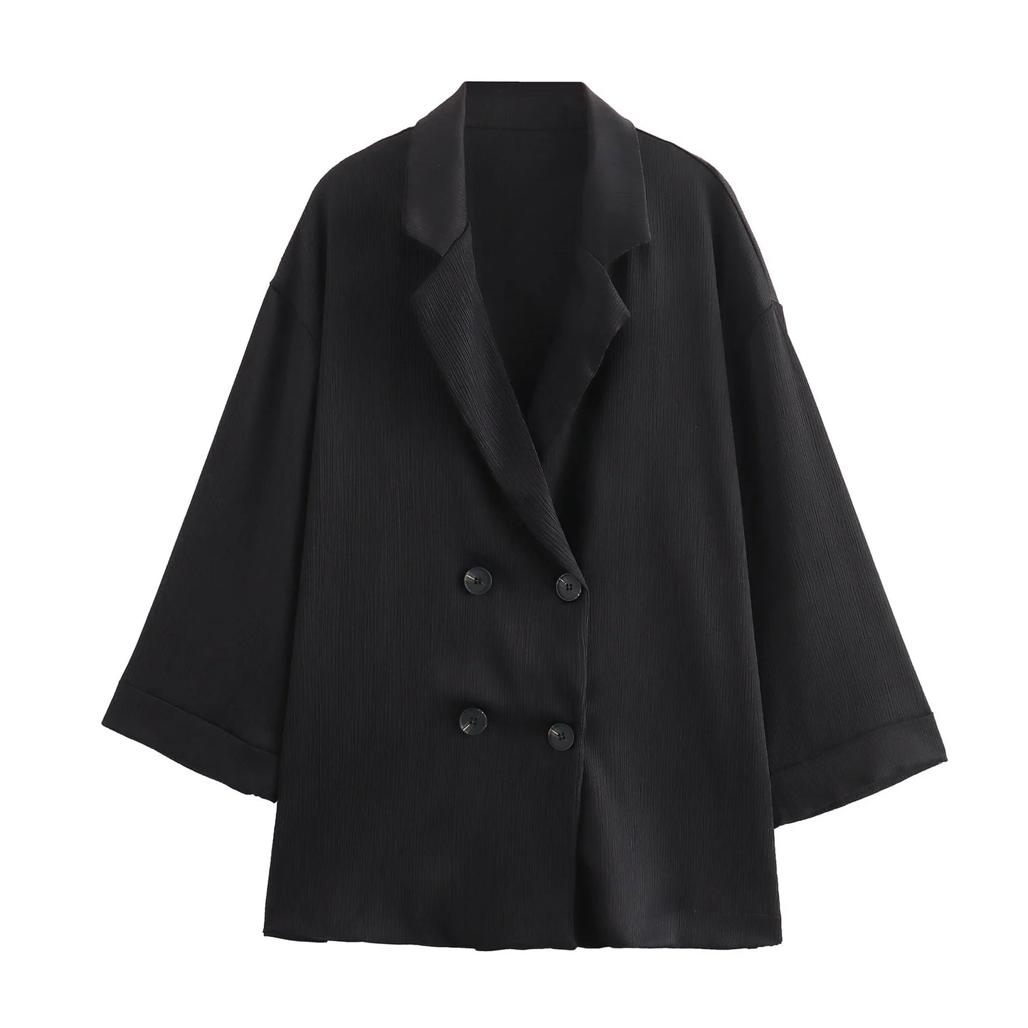 Autumn New Women's Clothing European And American Style Fashionable Wrinkled Suit Jacket Casual Pants Set