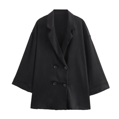 Autumn New Women's Clothing European And American Style Fashionable Wrinkled Suit Jacket Casual Pants Set
