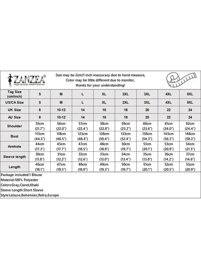 ZANZEA Elegant Pleated High-Low Blouses Womens 2025 Summer Casual Wavecut Stand Collar Short Sleeve Solid Color Tops Streetwear