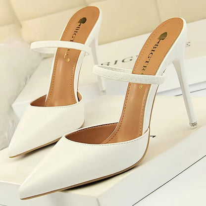 BIGTREE Shoes Sandals Women 2026 Summer High Heels Slippers Pu Heeled Sandals Stiletto Ladies Shoes Fashion Female Shoes Pumps
