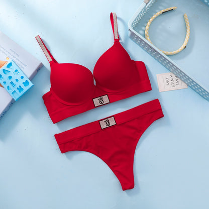 Victoria s Secret Wireless Demi T Shirt Bra Panties Set Sexy Lingerie Women Bra Set Lace Push Up Comfortable