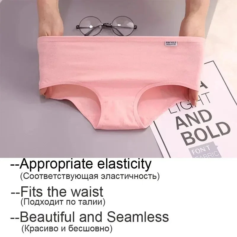 7 Pack Cotton Panties for Women Soft Breathable Solid Briefs Everyday Underwear Comfortable