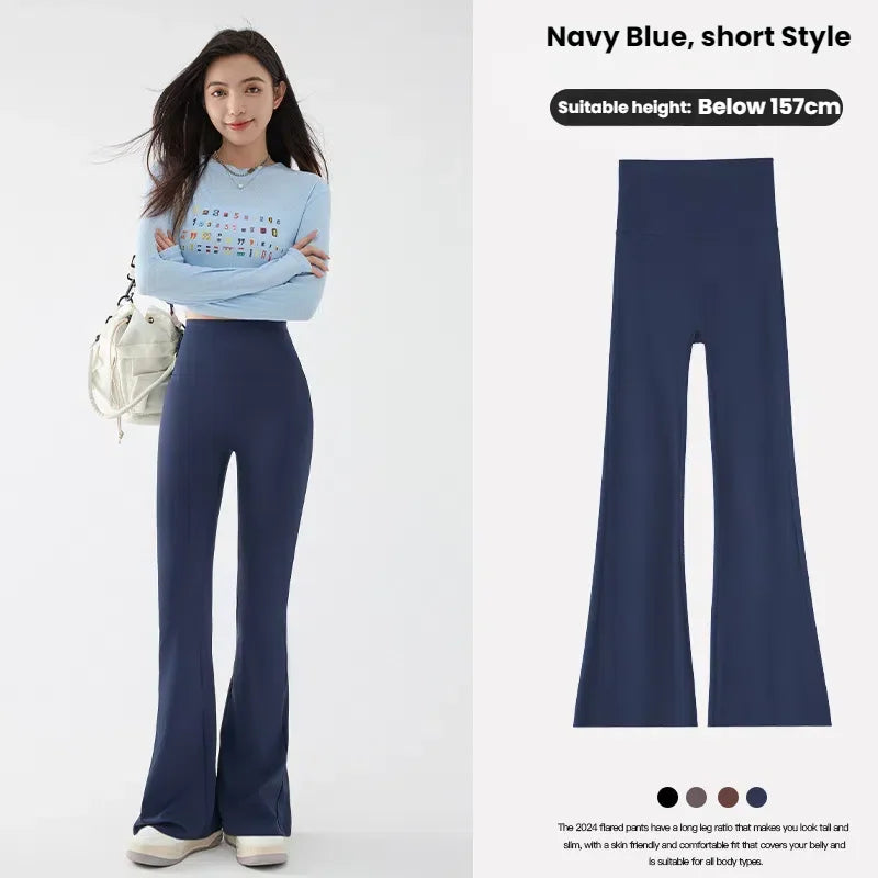 New High Waist Flared Shark Pants for Women Summer Stretchy Bootcut Shark Pants Retro Casual Trousers Streetwear Woman Clothes