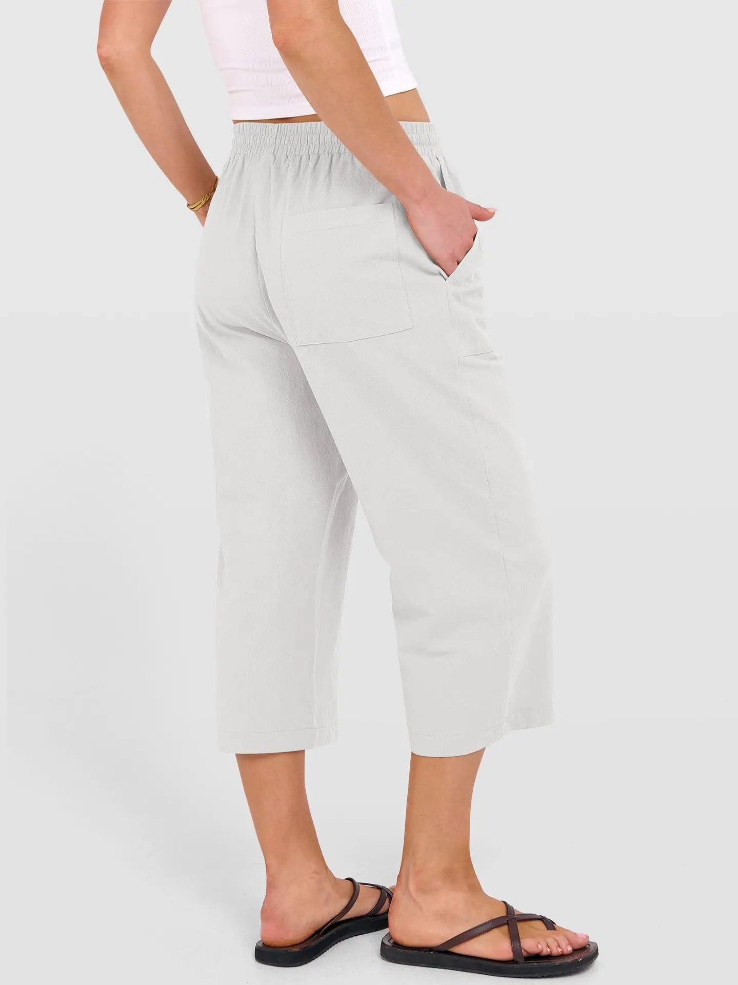 Quick Dry Capri Pants Womens Summer Hiking Cargo Pants 2 Pockets Waterproof Sun UV Protection Knee Length Shorts