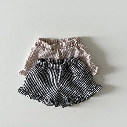 MILANCEL 2026 Summer Baby Clothing Set Toddler Ruffle Tee and Shorts 2Pcs Girls Suits Ruffle Tee Set