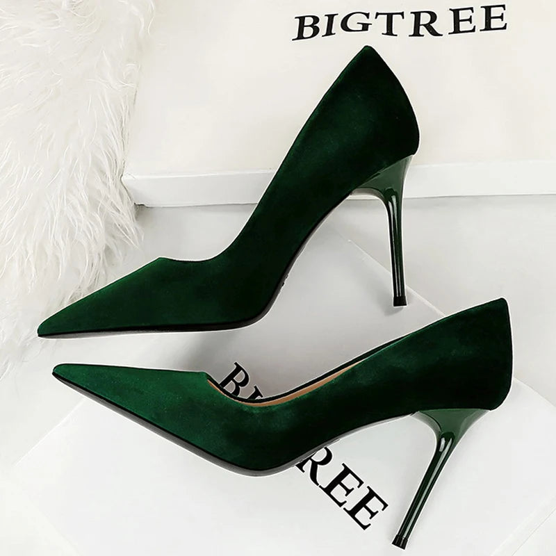BIGTREE Shoes Suede Women Pumps 2026 New High Heels Fashion Sexy Party Shoes Stiletto Ladies Shoes Women Heels Plus Size 42 43