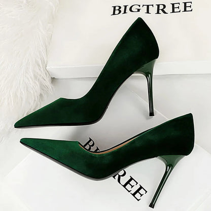 BIGTREE Shoes Suede Women Pumps 2026 New High Heels Fashion Sexy Party Shoes Stiletto Ladies Shoes Women Heels Plus Size 42 43