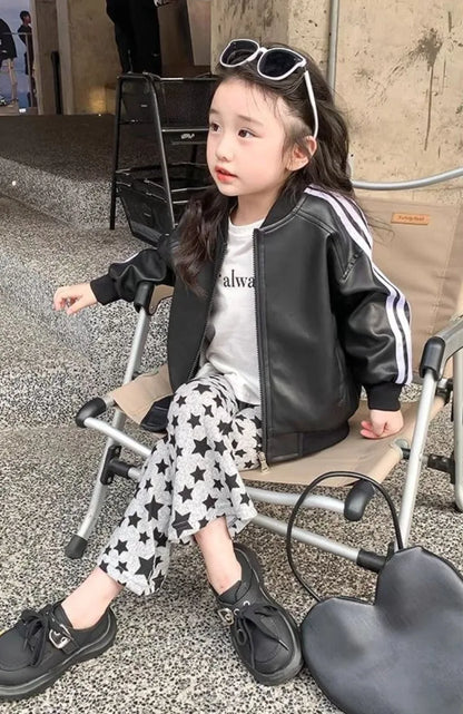Girls' Flared Wide Leg Pants Spring Autumn Kids' Stylish Outerwear Trendy Children's Clothing