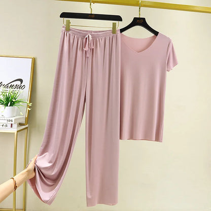 two piece set women top and pants Summer 2 piece sets womens outfits vacation 2026 new collection wide leg pants elegant casual