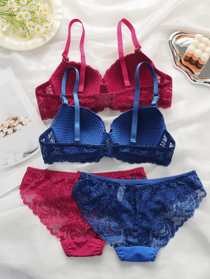 2-piece set of colorful lace combination for gathering and lifting daily bras lingerie set for women sexy  Lingerie 2 sets A2155