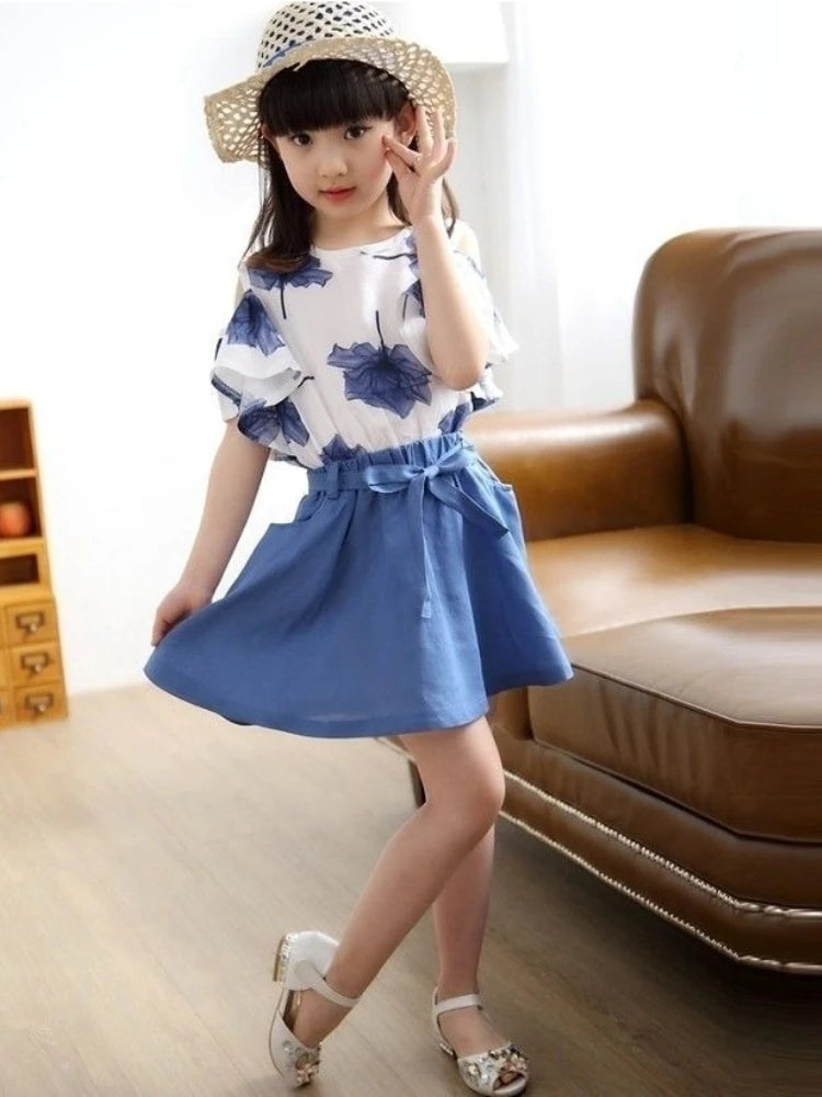 Children's Sets 8 To 14 Year Old Girls Clothes Outdoor Kids Girl 12 Years Fashion Letters Summer Luxury From 13 Child Girl's Set