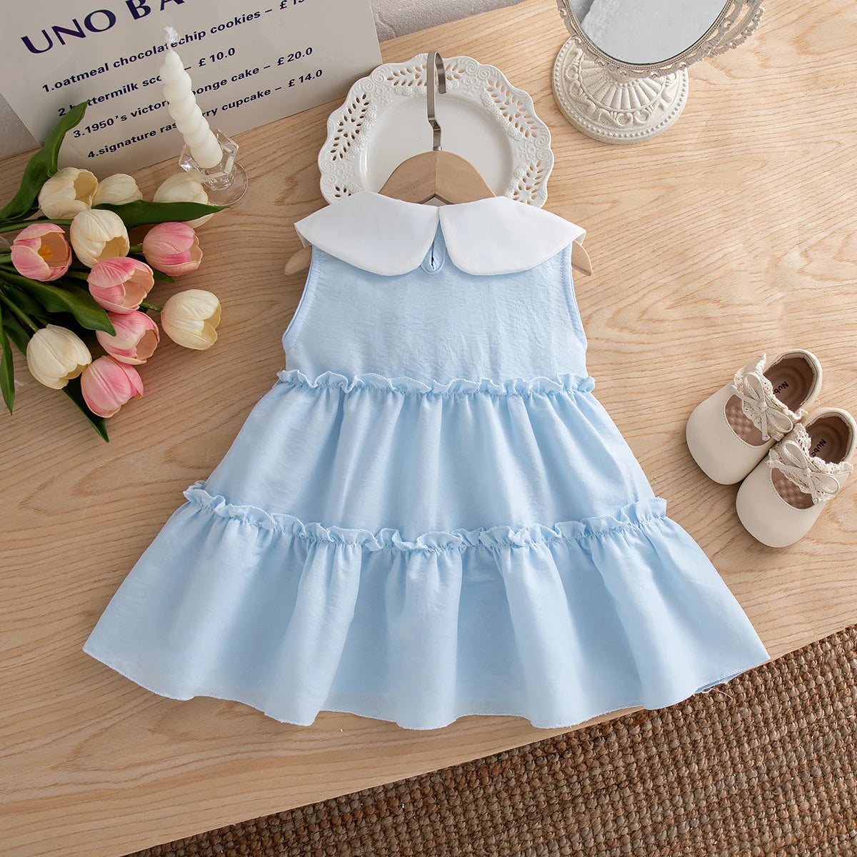 Summer New Cute Bow Baby Girl Dress, Sweet Children'S Clothing (9 Months -4 Years Old)