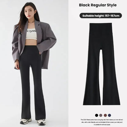 New High Waist Flared Shark Pants for Women Summer Stretchy Bootcut Shark Pants Retro Casual Trousers Streetwear Woman Clothes