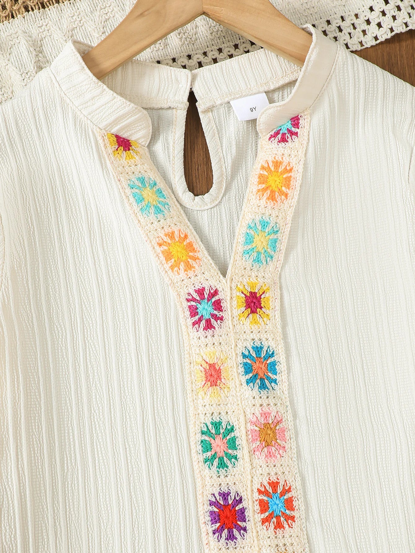 Girls Long Sleeve Dress Ethnic Middle East Style with Embellishment Design Fitted for Outdoor Autumn Wear Casual Outfit