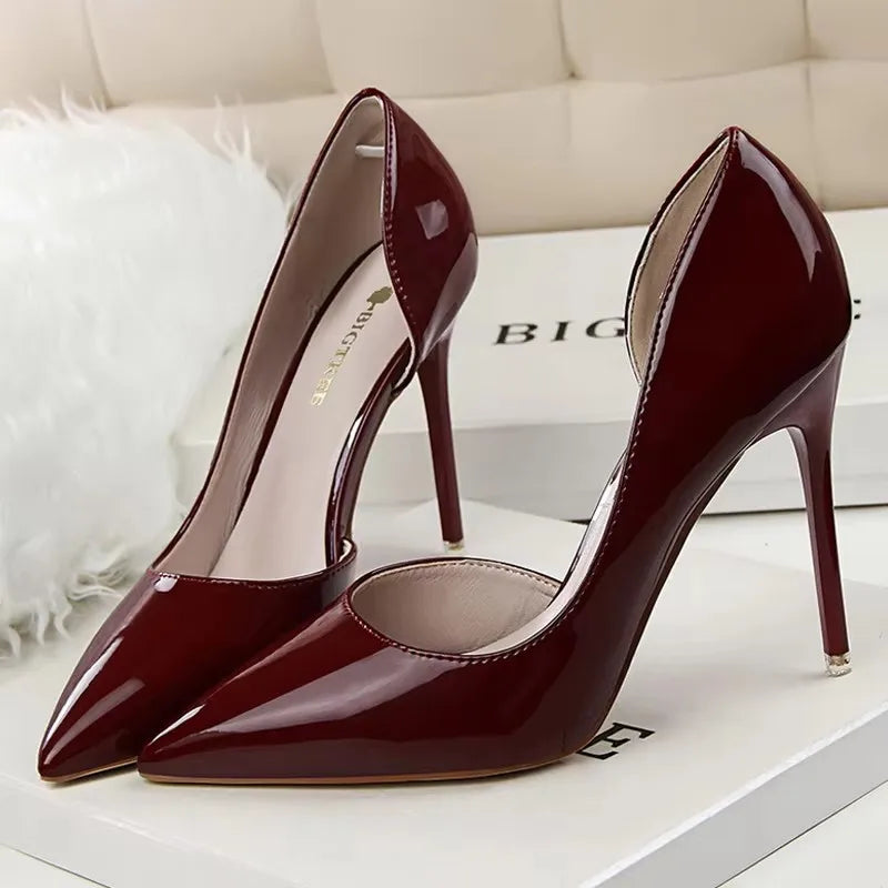 BIGTREE Shoes 2026 Women Pumps Patent Leather High Heels Stiletto Sexy Party Shoes OL Career Women Heels Office Shoes 12 Colors