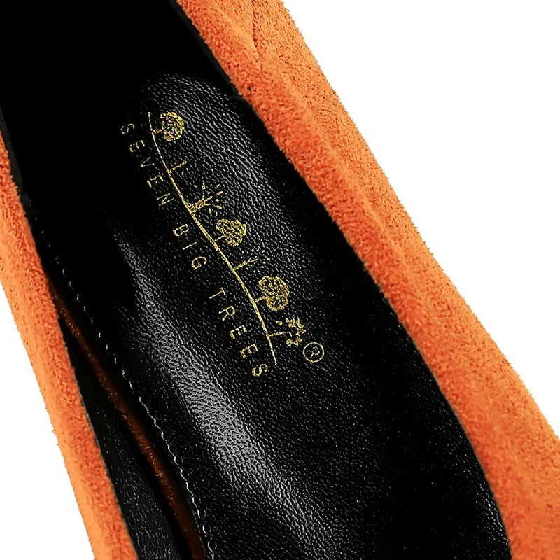 Women 0.5cm Low Heels Leisure Outside Flats Female Fashion Suede Surface Low Heels Lady Sexy Evening Party Slip On Flat Shoes