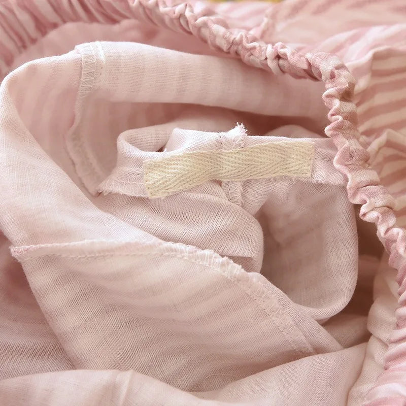 2026 New Women's Spring/Summer Sleeper Pants 100% Cotton Gauze Striped Tether Pants Striped Loose Thin Home Pants