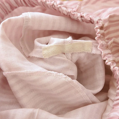 2026 New Women's Spring/Summer Sleeper Pants 100% Cotton Gauze Striped Tether Pants Striped Loose Thin Home Pants