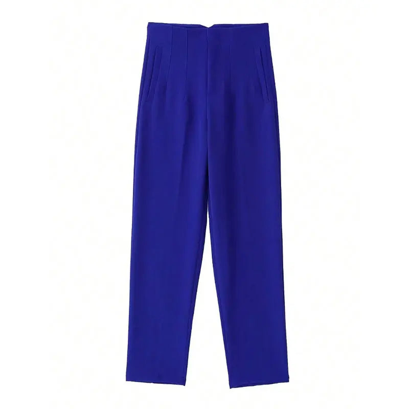 2024 Woman Solid Trouser High Waist Slim Zipper Fly Long Pants Female Wild Commute Office Lady Woman Pencil Pant Street