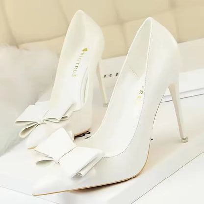 BIGTREE Shoes Bow-knot Pumps Women High Heels 2026 Fashion Women Heels Lady Stiletto Shoes Wedding Shoes Classic Pumps Footwear