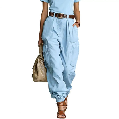 Baggy Cargo Trousers Women Pants Adjustable Leg Openings Full Ankle Length Baggy Trousers Cargo Comfortable Women Pants