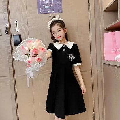 POLO Summer Little Stylish and Slimming for Elementary Students Girls Dresses Girls Korean Reviews Many Clothes Sundress Party
